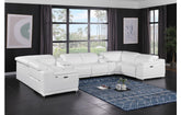 9762 DivanItalia White 8-Piece Sectional – Top Grain Italian Leather with 4 Power Recliners and 2 ConsolesModel:  9762-WHITE-8PC-4PWR-U-SECTIONAL-GROUP